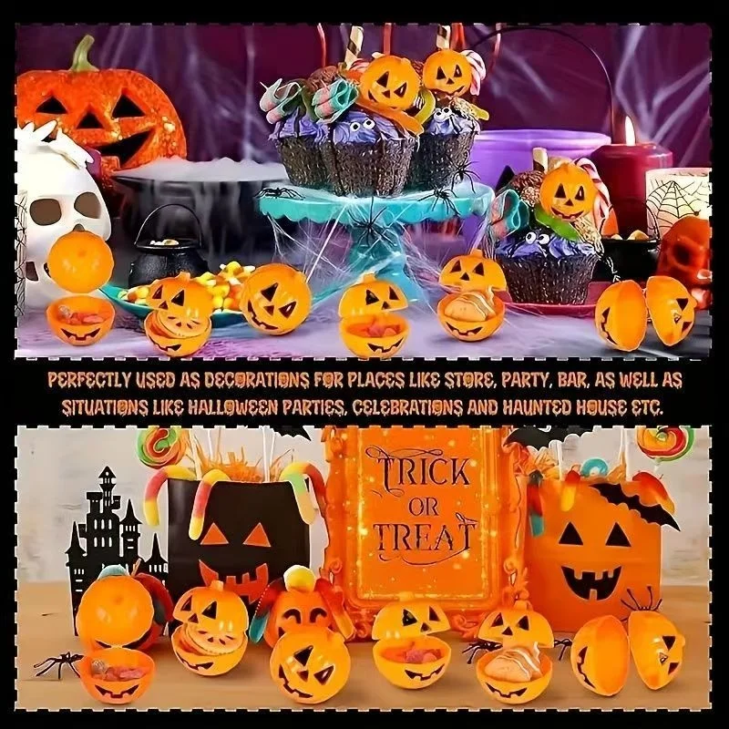 

2025 New 10/20pcs Pumpkin-Shaped Halloween Candy Box - Ghost Festival Prank Decor, Openable Pumpkin Shell Gift Box