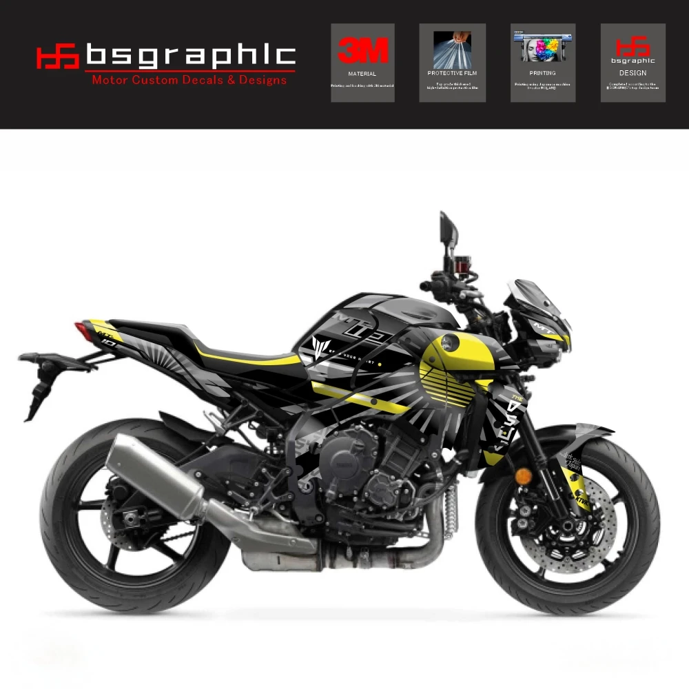 

For Yamaha Mt-10 MT10 2022 23 24 25 26 Motorcycle Body Fairing Protective Sticker Decal Street Bike Darkside Graphic Kit Yellow