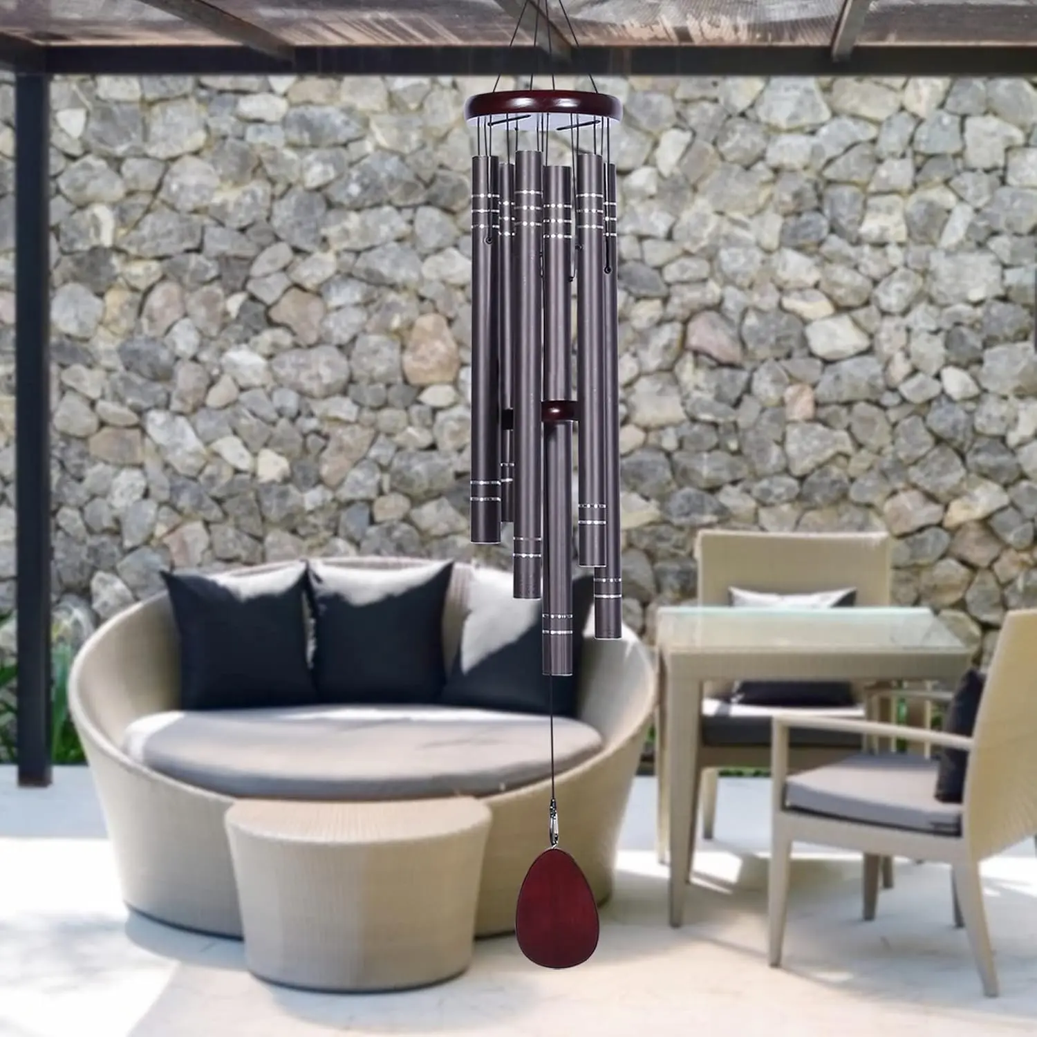 رنين الرياح التذكاري ذو اللون العميق لأحباء، هدية التعاطف للحديقة وديكور الفناء