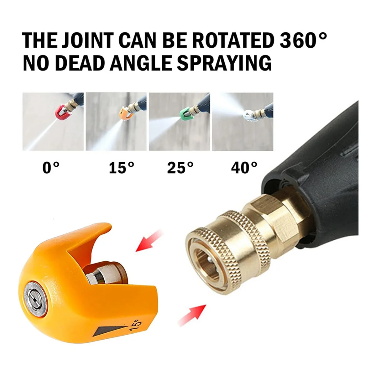 ABDR-5 Pack Quick Connect Pressure Washer Nozzle Tips Without Base-for SPX3000 Series & Universal Pressure Washers