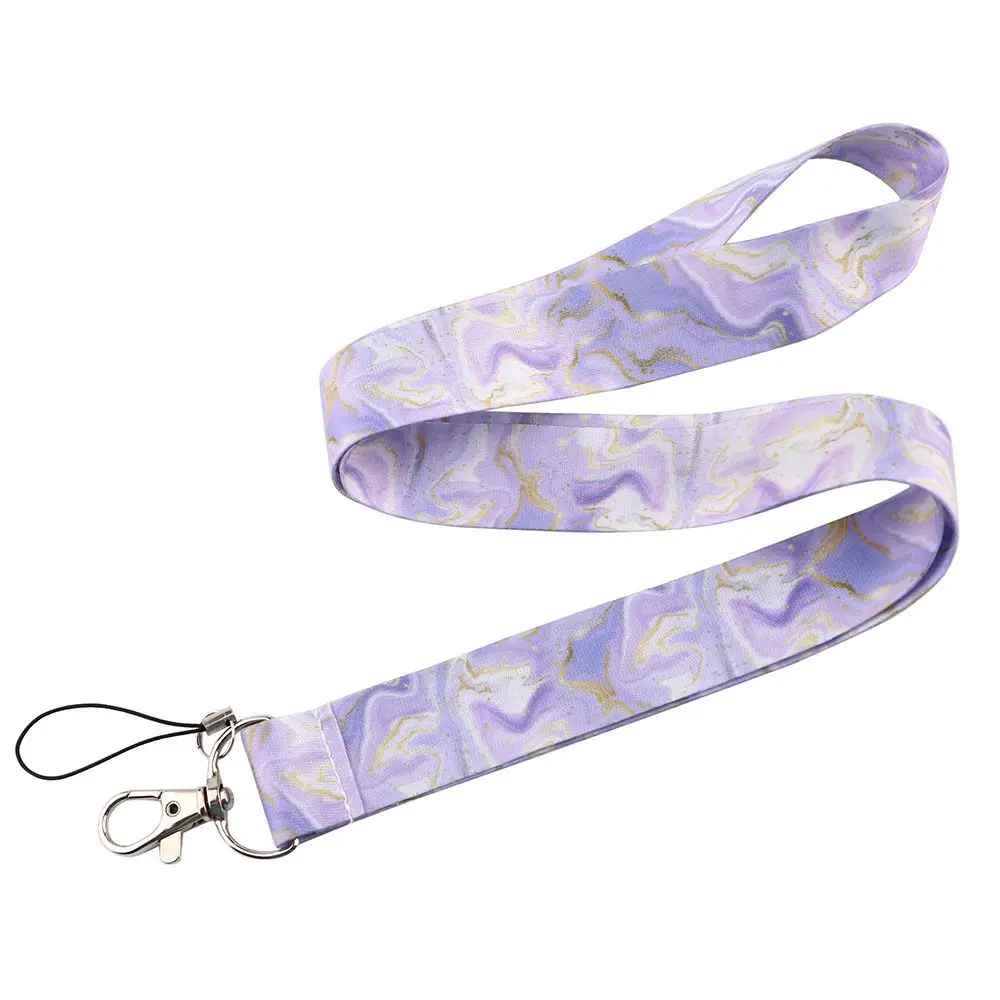 ID Badge Holder Hang Rope Name Tag Holder Webbings Ribbon Phone Hang Rope Marble Printing Lanyard Phone Lanyard Neck Straps