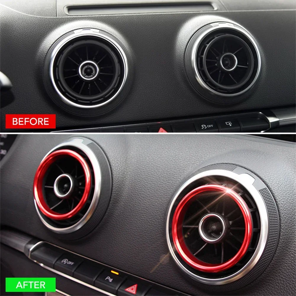 Car Air Center Console Outlet Trim Inner Ring Cover For Audi A3 8V S3 2014-2019 AUDI Q2 Sportback Sedan Accessories Car Styling