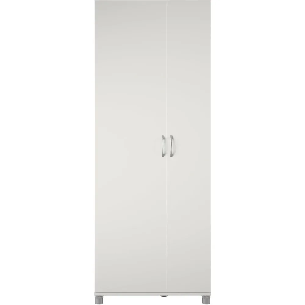 Tall Asymmetrical Storage Cabinet in White