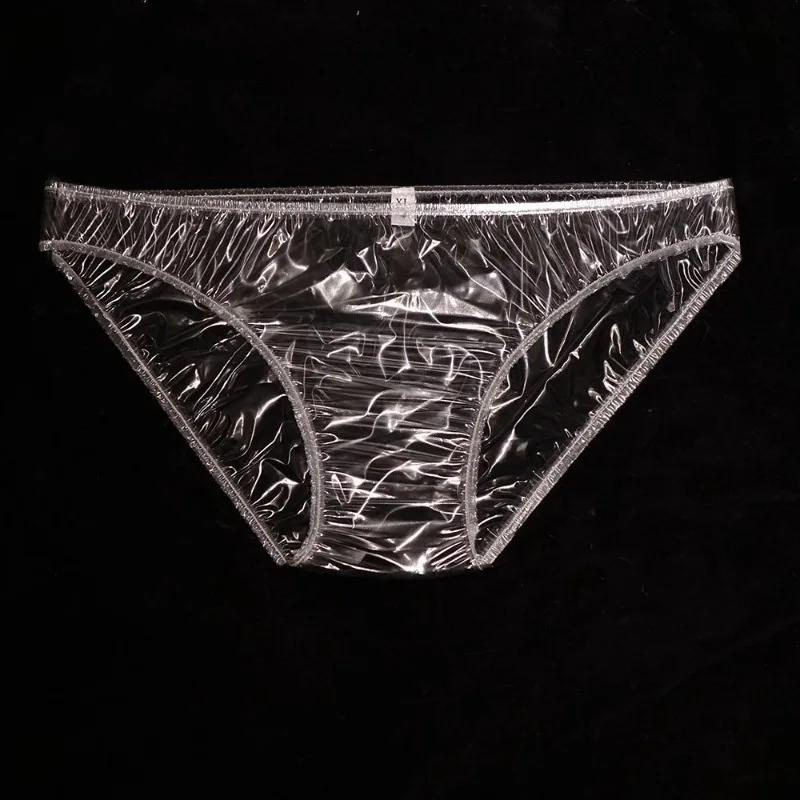 Slip Sexy in PVC Trasparente Impermeabile, Elasticizzato, a Vita Bassa, Aderente, in Pellicola Plastica Super Morbida TPU