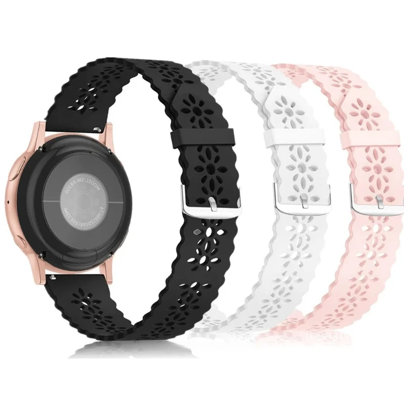 Lace Hollow Silicone Watch Band 20mm 22mm Watch Strap For Samsung Galaxy Watch 7 6 5 4 Active 2 Breathable Replacement Wristband
