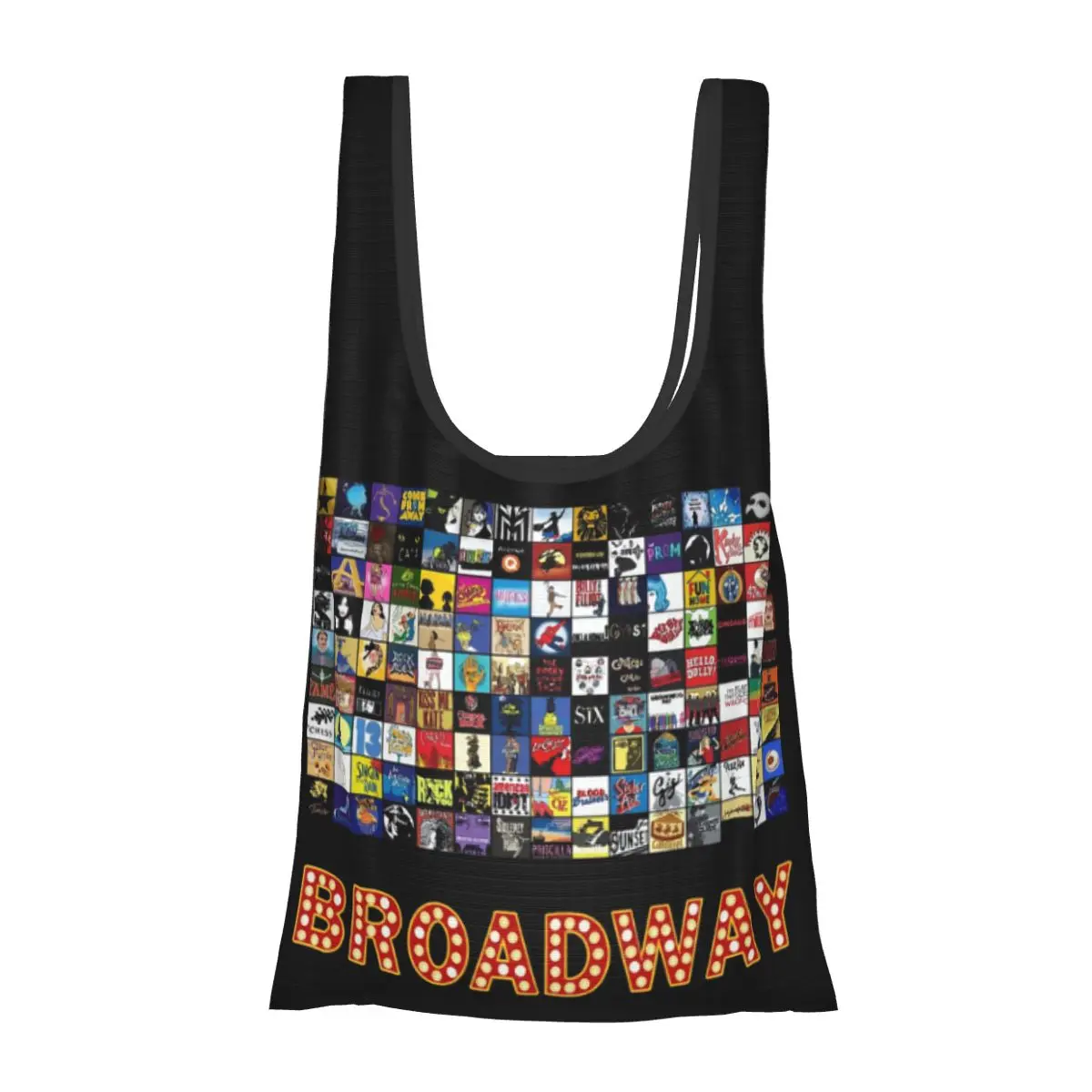 logotipos-de-teatro-musical-de-broadway-bolsas-de-compras-portateis-desenhadas-a-mao-bolsa-de-compras-dobravel-bolsa-de-compras-bolsa-de-ombro