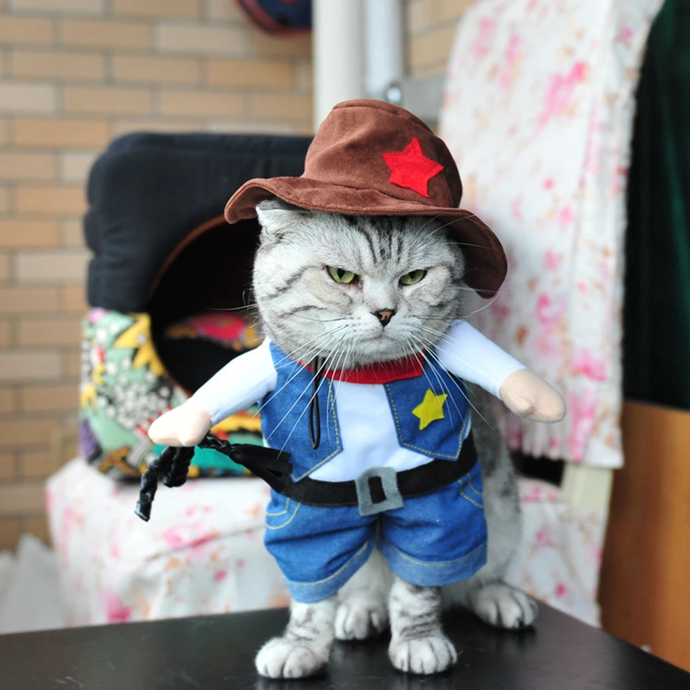

1PC Pet Costume Set Clothes Funny Cat Transformed Outfit Halloween Kitten Apparel Party Cat Cloth Breathable Comfortable