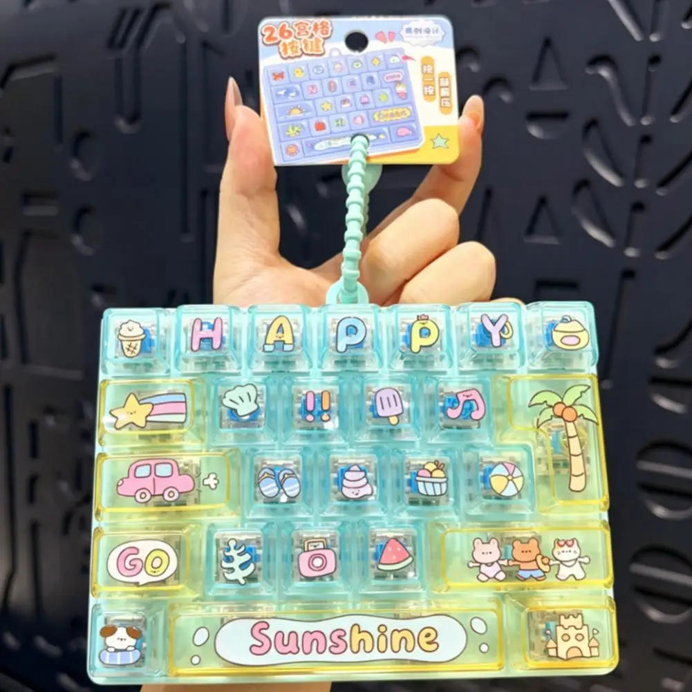 26 Key Decompression Button Toy Keycap Keychain Fidget Toy Portable Toy Bag Pendant Creative Keychain Small Pendant Decorations