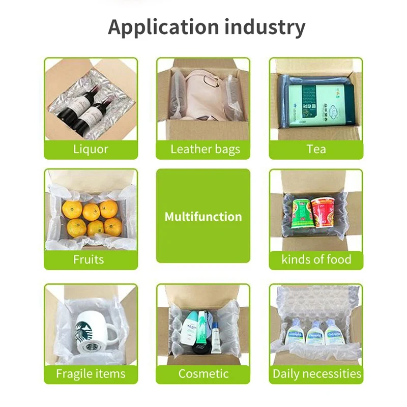 1450W Automatic Filling Air Cushion Packaging Machine Bubble Bag Machine Air Column Bag Inflator Cushion Bag Air Pillow Bag