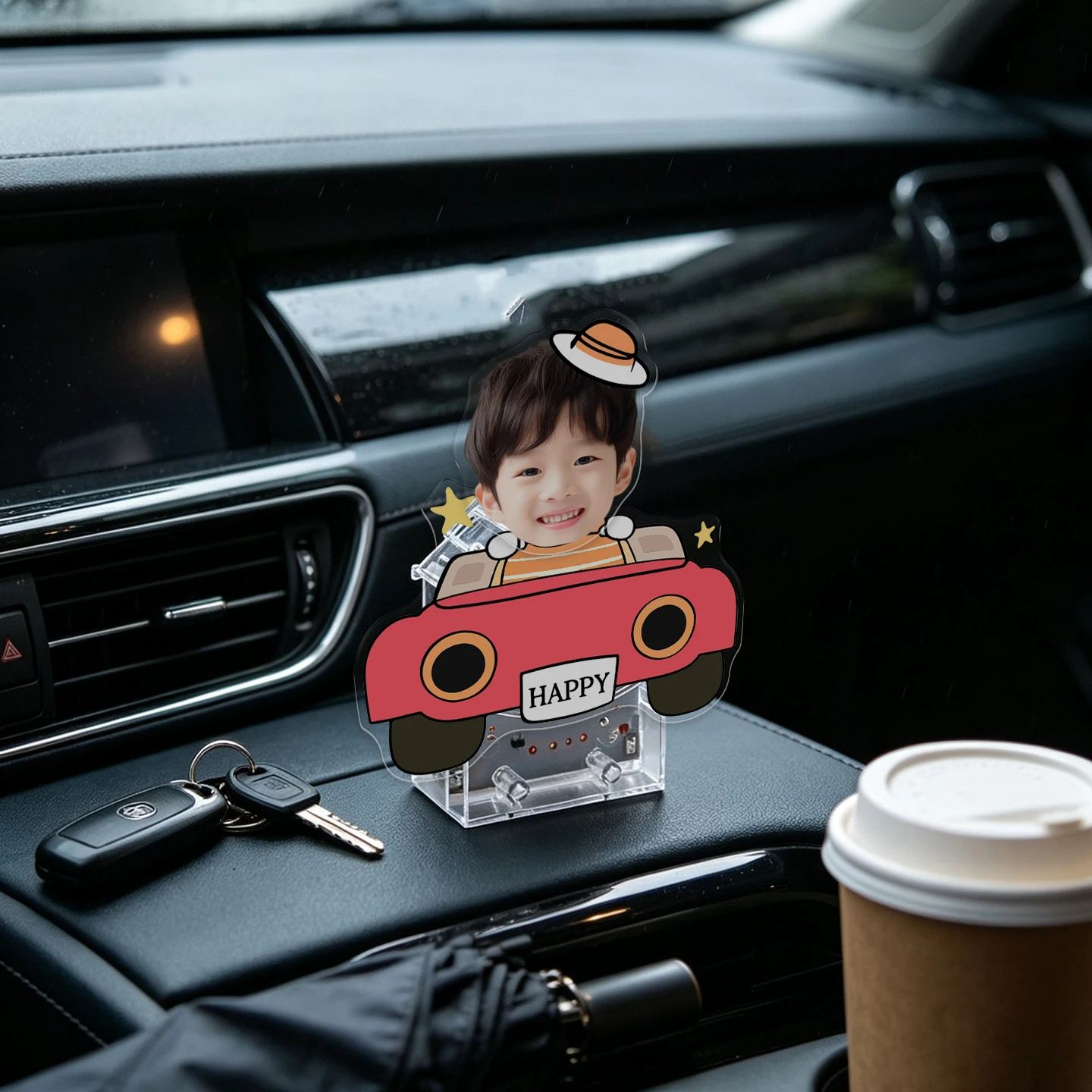 Custom Photo Solar Swing Standee Personalized Face Shaking Ornament Cartoon Car Dashboard Desktop Decor Souvenir Gift for Kids