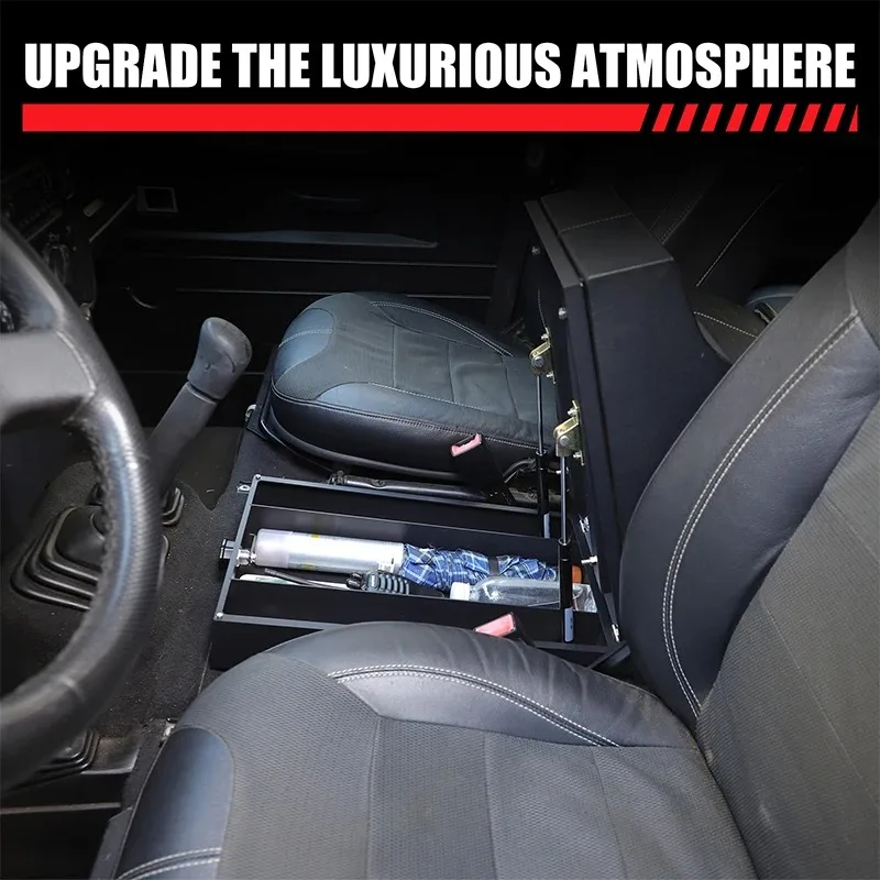 

For Land Rover Defender 90 110 130 04-18 Aluminum Alloy Car Center Console Armrest Box Heightening Base Safe Car Accessories