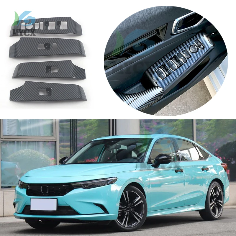 

Для Honda Integra 2021 2022 + кнопка переключателя стеклоподъемника автомобиля, крышка, отделка, наклейка, стекло автомобиля, кнопки подъема, крышка переключателя