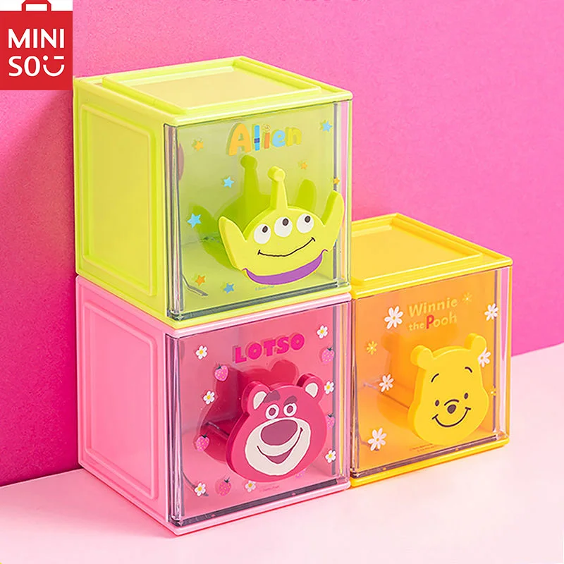 

MINISO Toy Story Strawberry Bear Three Eyes Winnie the Pooh Small Organiser Spot Genuine Desktop Organiser