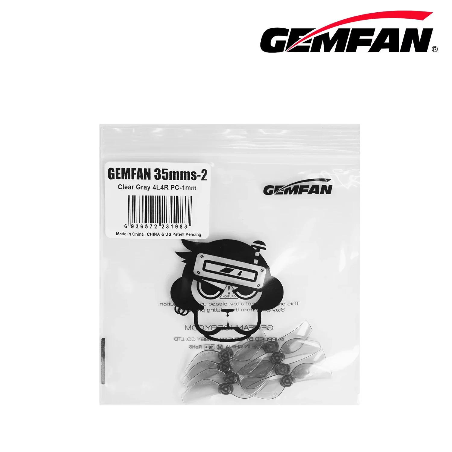 

8 пар (8CW + 8CCW) Gemfan 35mmS-2 35 мм 2-лопастной пропеллер с отверстием 1 мм для FPV Tinywhoops