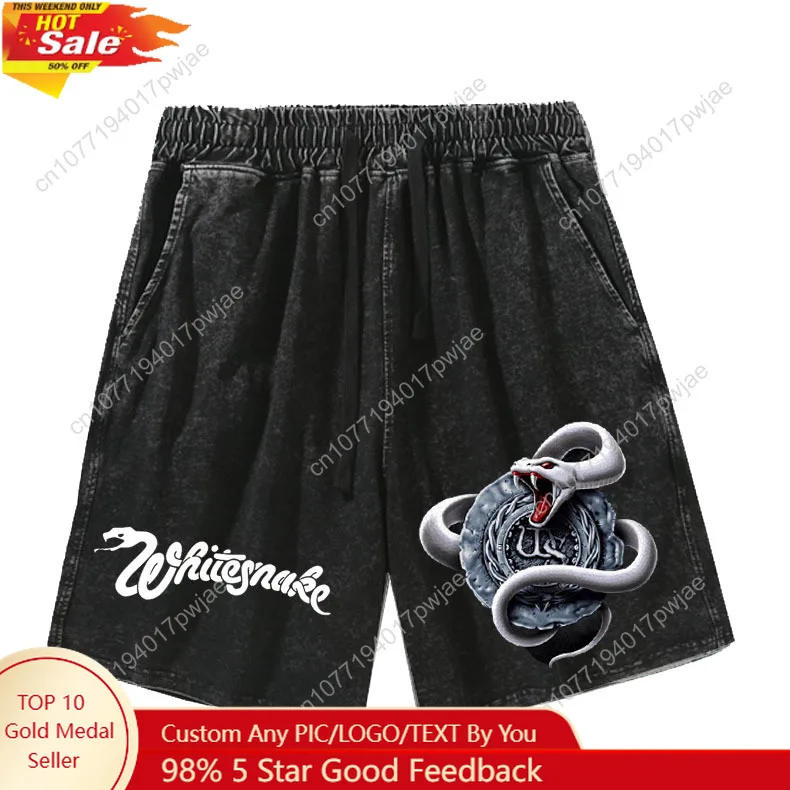 Pantalones cortos Whitesnake Rock Band para hombre, mujer, adolescente, pantalones cortos Retro, pantalones cortos de playa suaves elásticos de algodón Vintage, pantalones personalizados