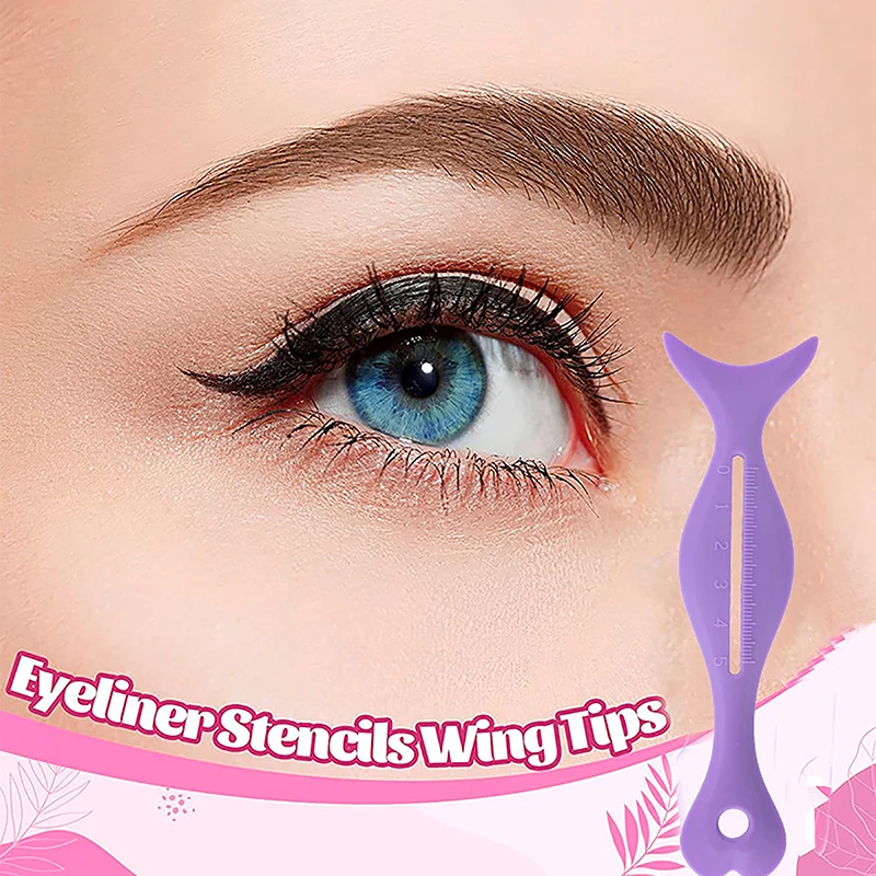 1 Stuks Eyeliner Stencils Liniaal Herbruikbare Siliconen Gevleugelde Tip Eyeliner Hulp Wenkbrauw Potlood Stencil Multi-Functionele Make-Up Tools