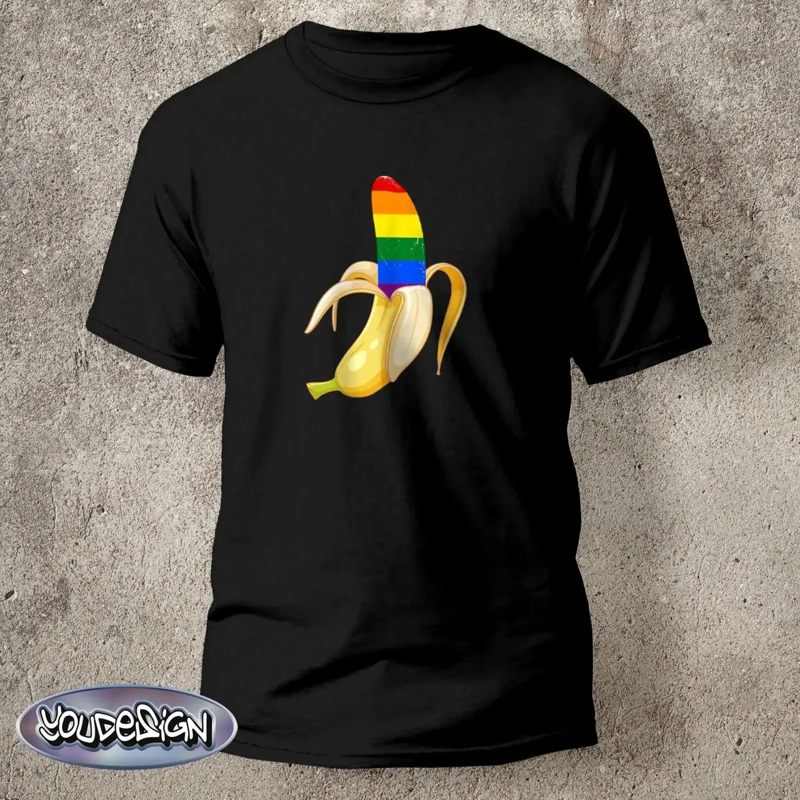 Banane T Shirt Banana LSBTIQ LGBTQ Queer CSD Liebe Love PRIDE colour vintage Washed Soft Stretched Stylish graphic fashion