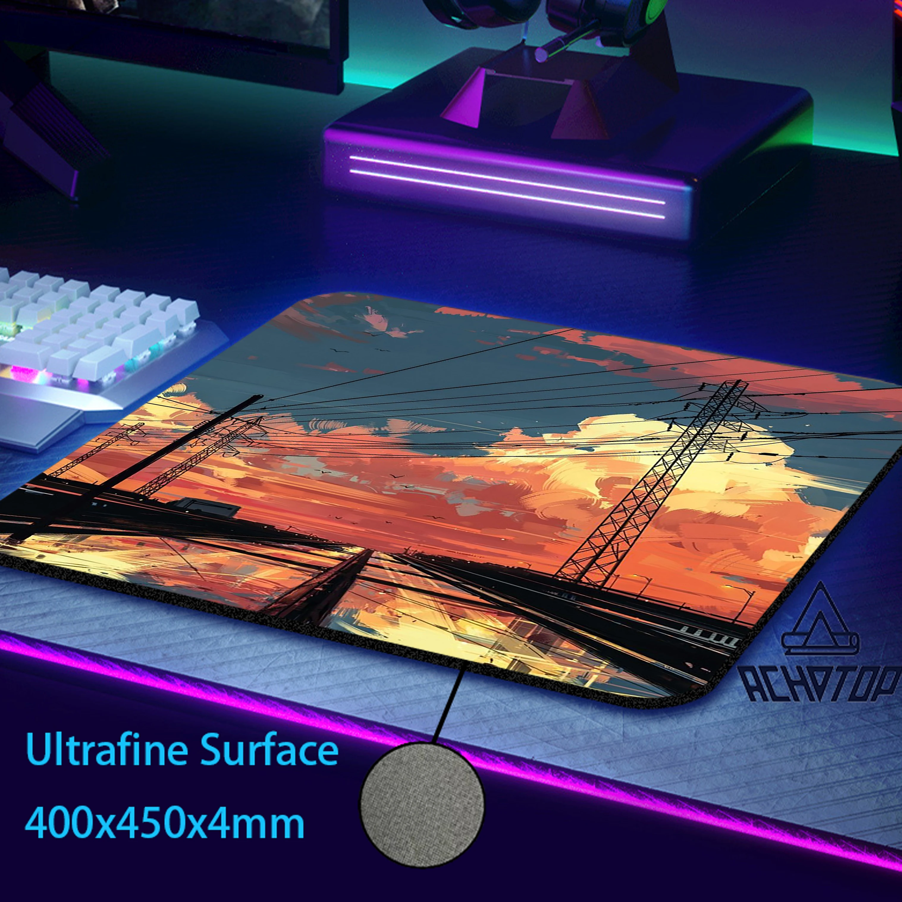 Ultrafine Surface Gaming Mouse Pad Oil Painting Landscape Speed Mousepad Balance Mouse Mat Game Professional E-Sports Desk Mat