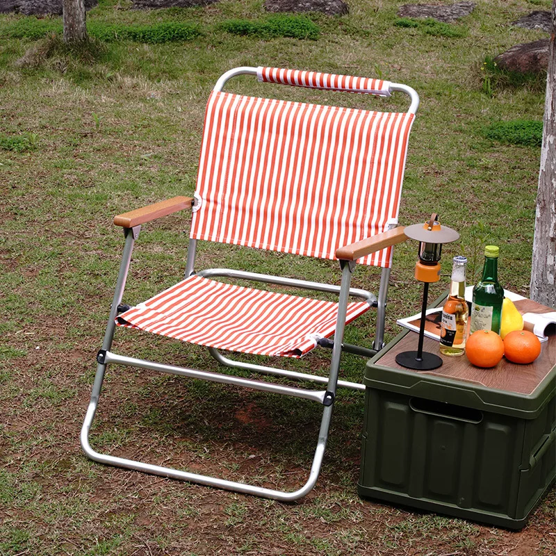 Ultraleichter tragbarer Klappstuhl aus Aluminiumlegierung für Outdoor-Camping, Angeln, gestreift, Strand, Freizeit