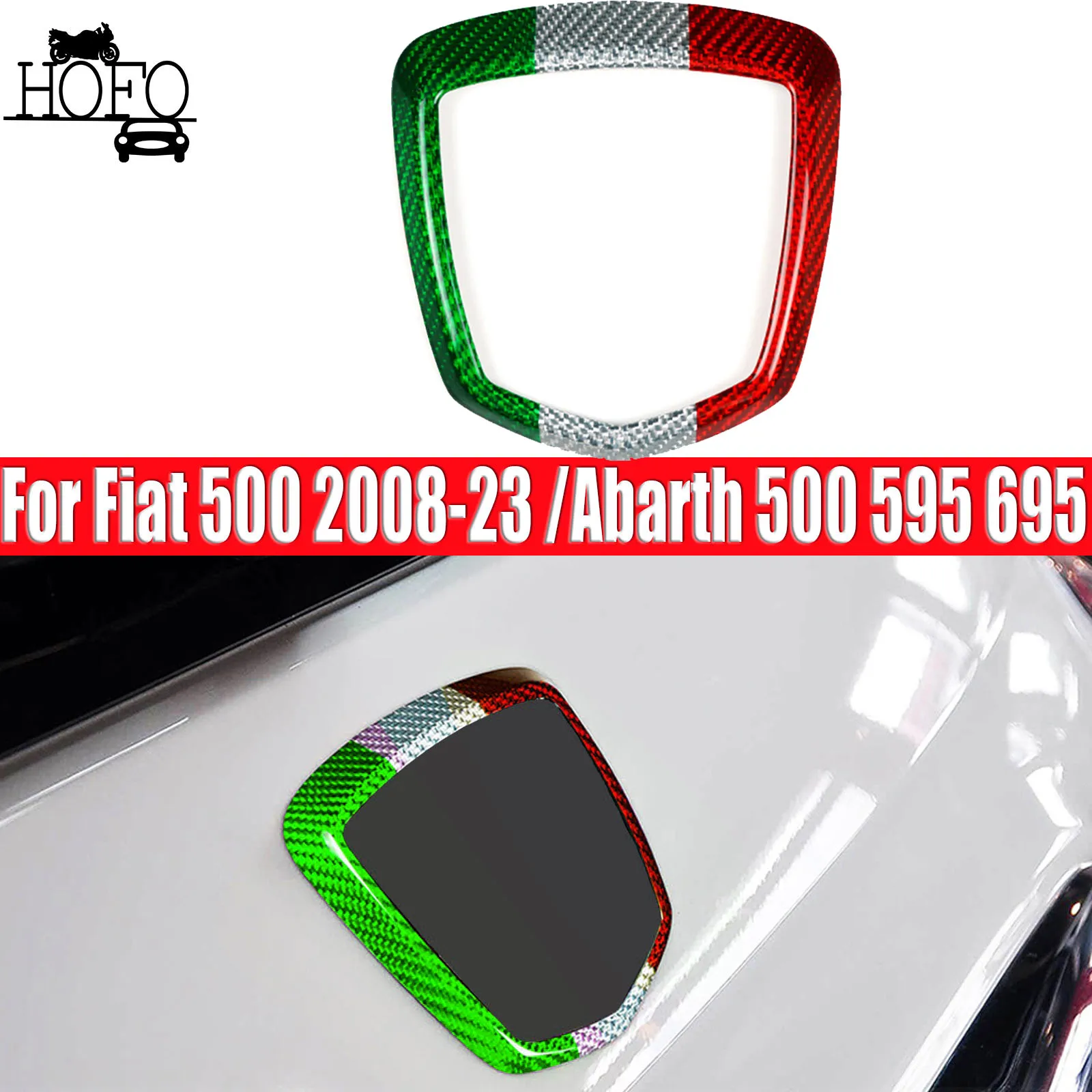 

Наклейка-рамка для логотипа на задний багажник автомобиля, внешние аксессуары для Fiat 500 2008-2023 / Abarth 500 595 695 2012-2023, накладка на задний логотип