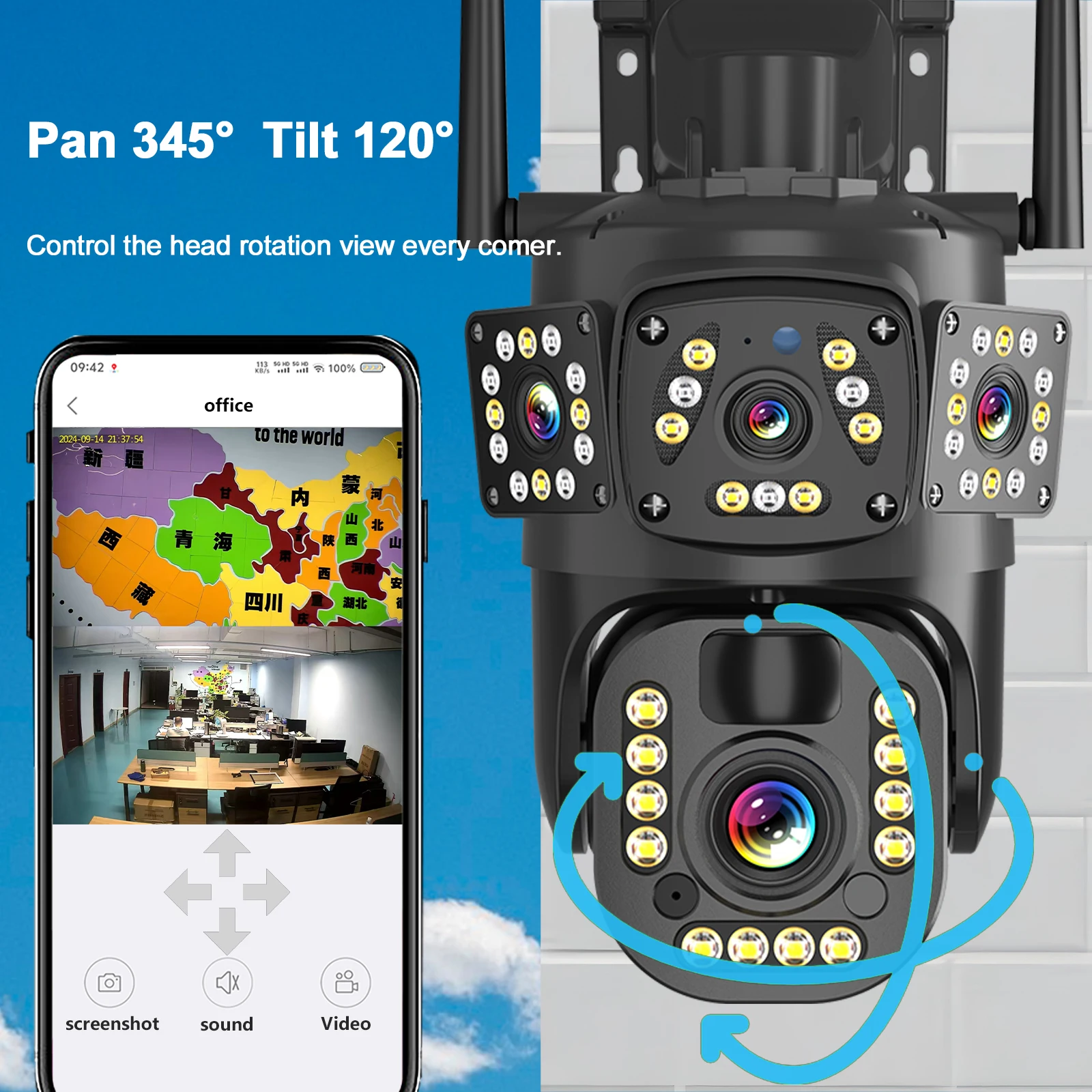 8MP 20X Zoom Ultra High Definition Outdoor Waterproof Auto Tracking Solar 4g Wireless Sim Cctv Camera 6
