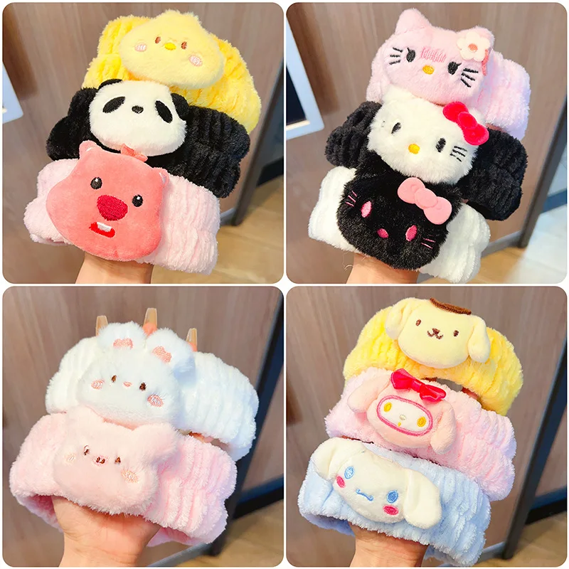 Miniso 漫画サンリオ結び目ヘアバンド犬クロミ人形メイク洗顔フェイシャルマスク結び目ヘアインターネット有名人結び目ヘアベルト