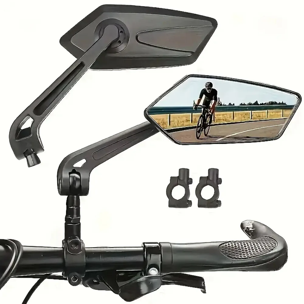 Bicycle Rear View Mirror 360 Degree Rotatable HD Wide Angle Cycling Rearview Mirror Adjustable Handlebar Mirror for Mountain Road Bike E Bike