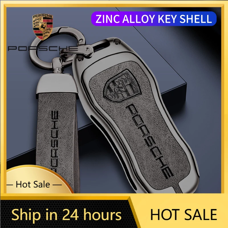 

Наклейка на автомобиль для Porsche, чехол для ключей из цинкового сплава и кожи, брелок для Porsche 958 Macan 911 Panamera 996 991 Boxster 987