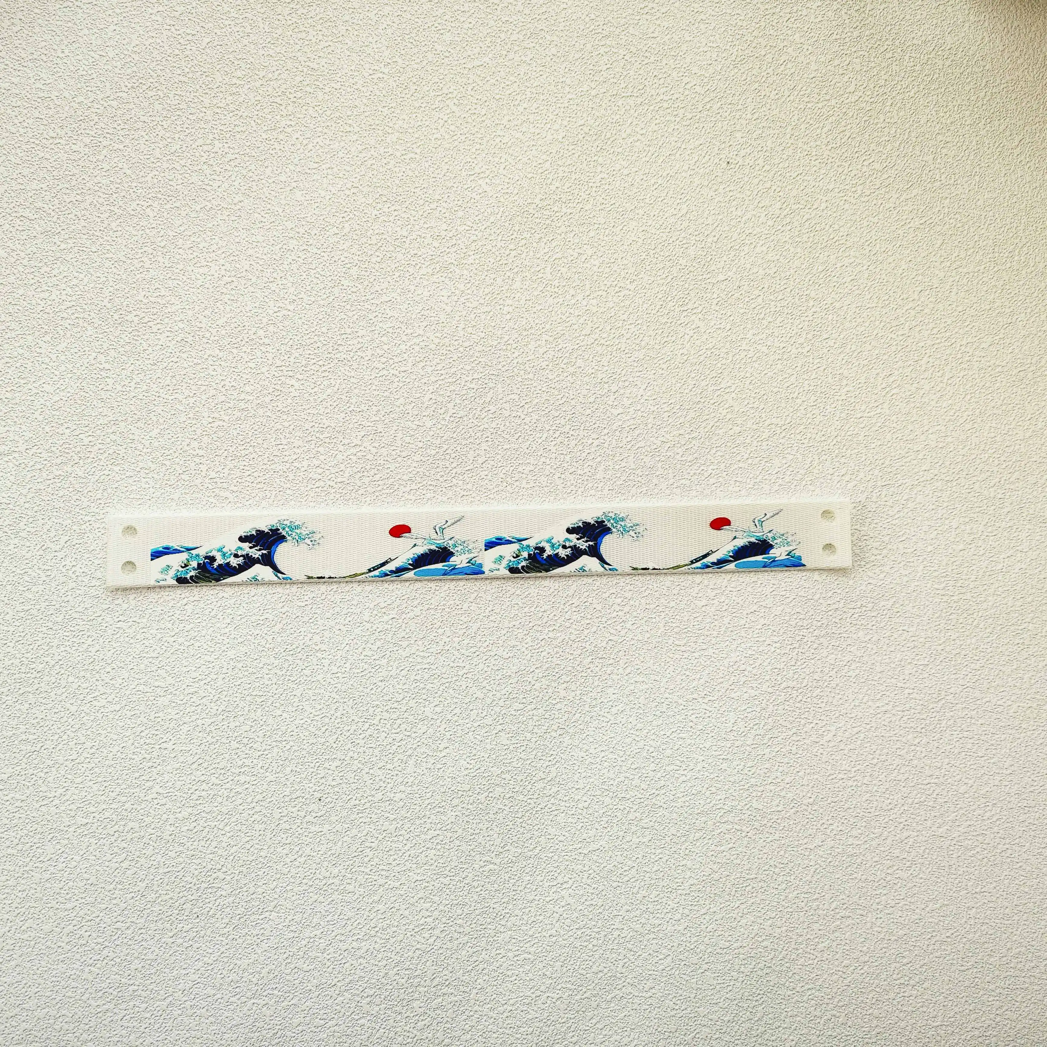 Kanagawa White Keyboard Accessories Ribbon Strap Compatible with Wooting 60HE & ATK68 Custom Nylon Strap for Mechanical Keyboard