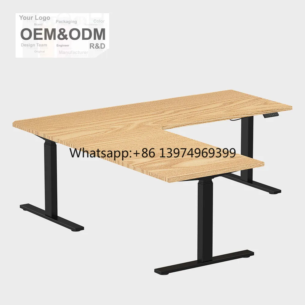 High Tech Executive Office Desk Ergonomics Lifting L Shape Electric Standing Desk L-Shaped Sit Stand Office Tall Office Desks