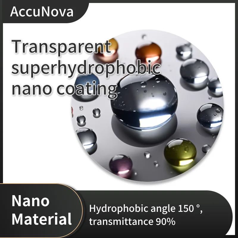 透明超撥水性ナノ材料改質シリカ溶液 水接触角150 °   透明度90%