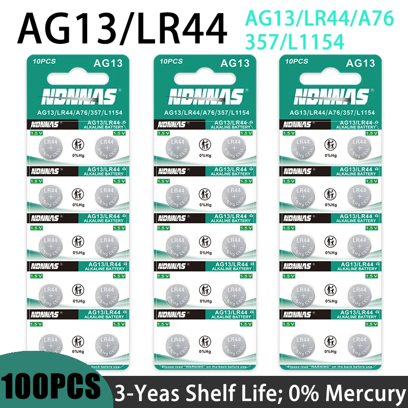 AG13 LR44 A76 357 357A LR1154 SR1154 SR44 1,55 V Alkaline Batterie Für Uhr Rechner Auto Schlüssel Fernbedienung Uhr taste Knopfzelle