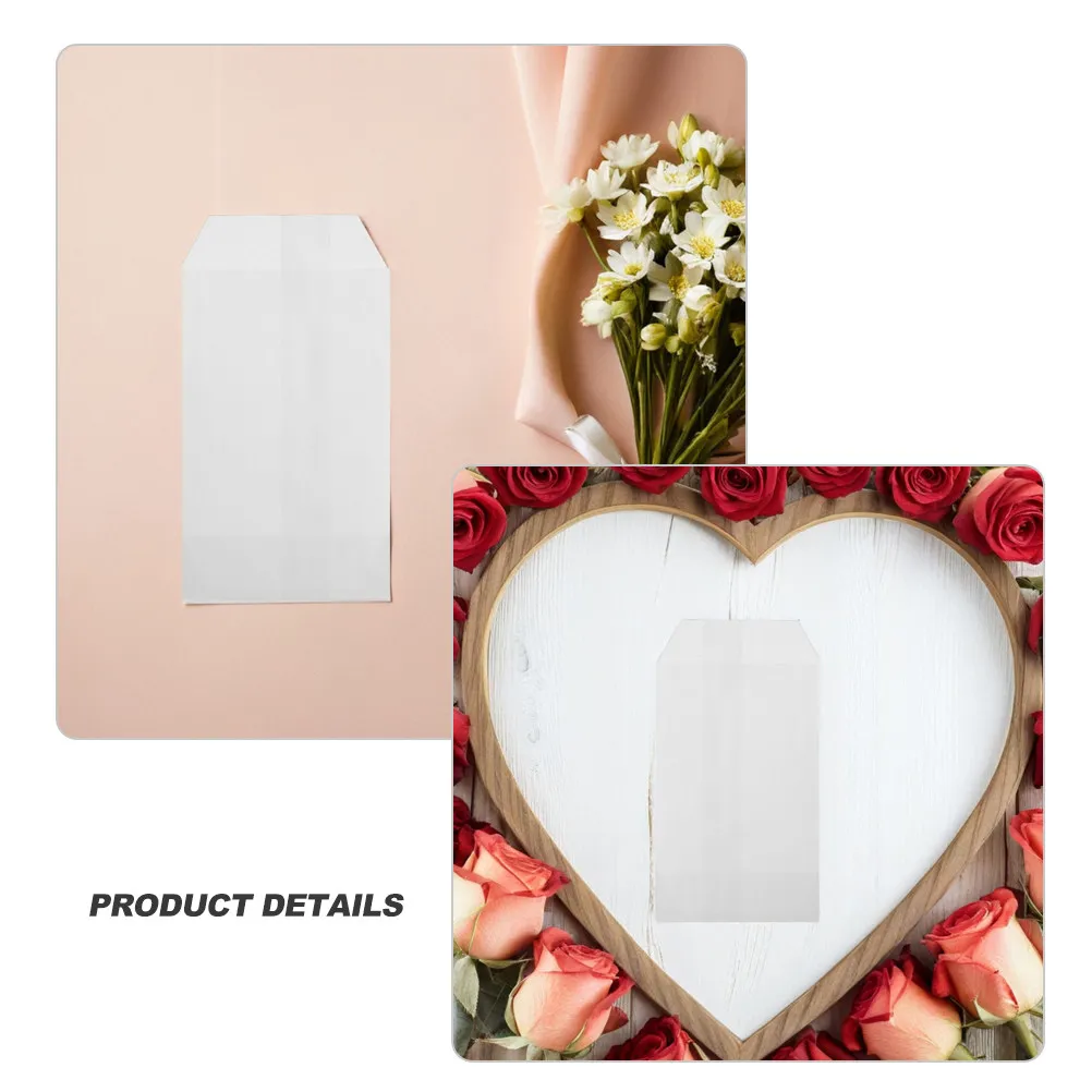 150Pcs Semi-Transparent Glassine Wax Paper Bags Oil Moisture Resistant Bakery Cookie Pastry Sandwich Flower Bouquet Dessert