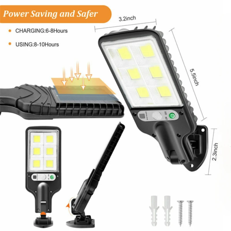 Solar Security Lights Outdoor 3 Modes Motion Sensor,Large Battery&IP65 Waterproof, LED Wall Lamp for Courtyard/Terrace/Driveway