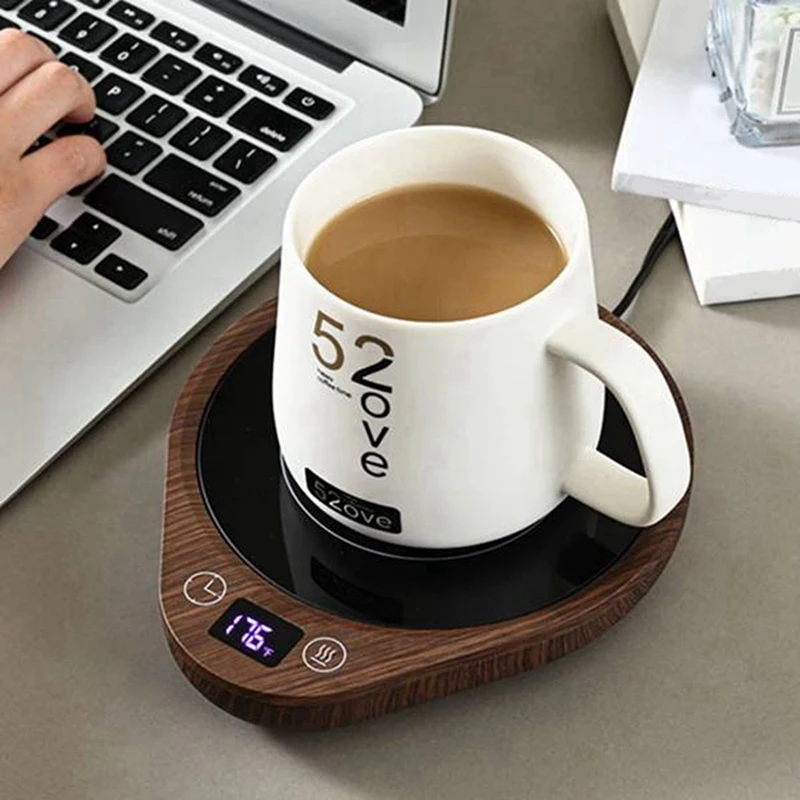 Mug Warmer, Coffee Warmer & Cup Warmer For Desk With 3 Temperature Settings, Coffee Mug Warmer With Timer UK Plug