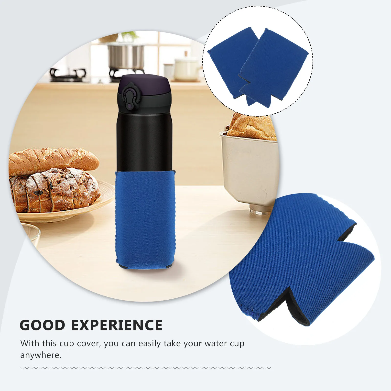 

2pcs Insulated Water Bottle Cover Vacuum Cup Sleeve Pouch Blue Travel Accessories Heat Protection Durable Practical Gift