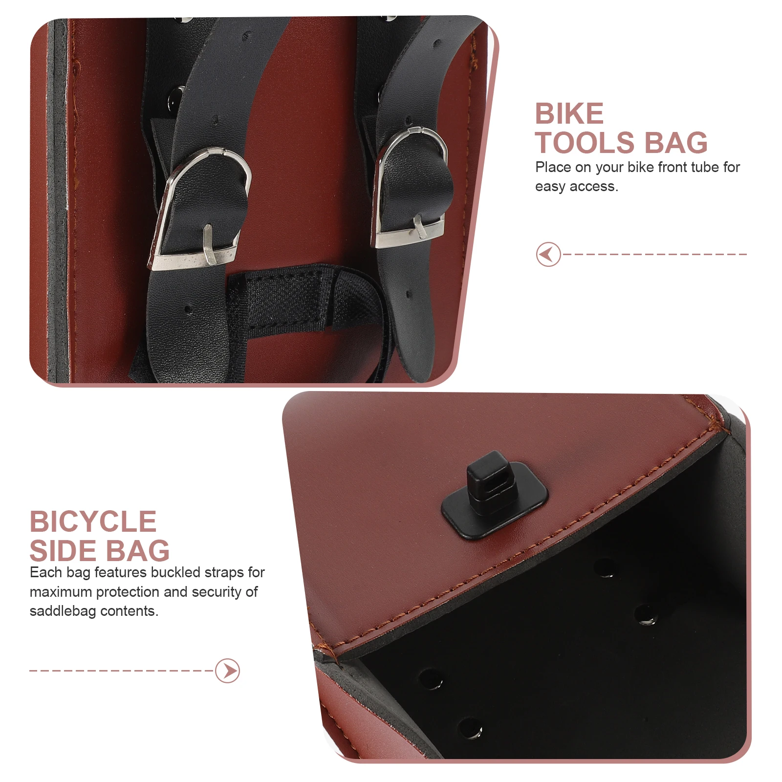 

Handlebar Bag Coffee Synthetic Bike Pannier Motorcycle Saddlebag Waterproof Cycling Hanging Bag Front Tube Storage