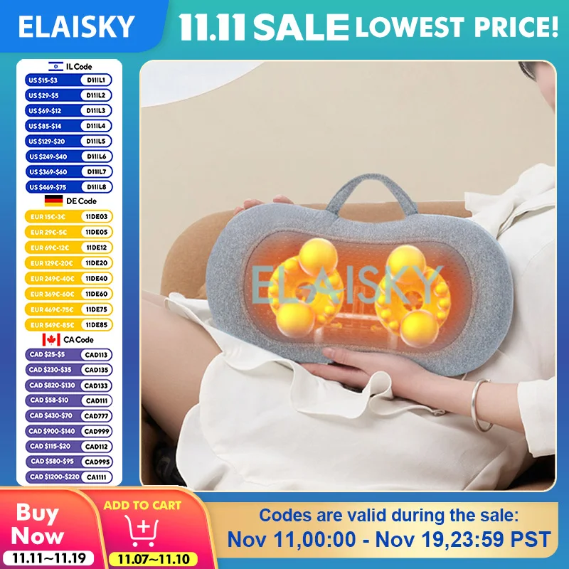 

Подушка для массажа шеи, портативная подушка для шеи, спины, рук и тела, массаж плеч, шеи, волшебный многофункциональный массажер