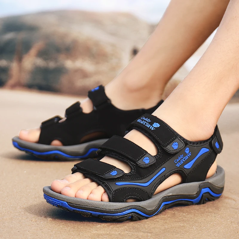 

Men High Quality Sandals outdoor fashion Durable Handmade Stitching Flats Close Toe Non Slip hiking Shoe men Beach Sandals