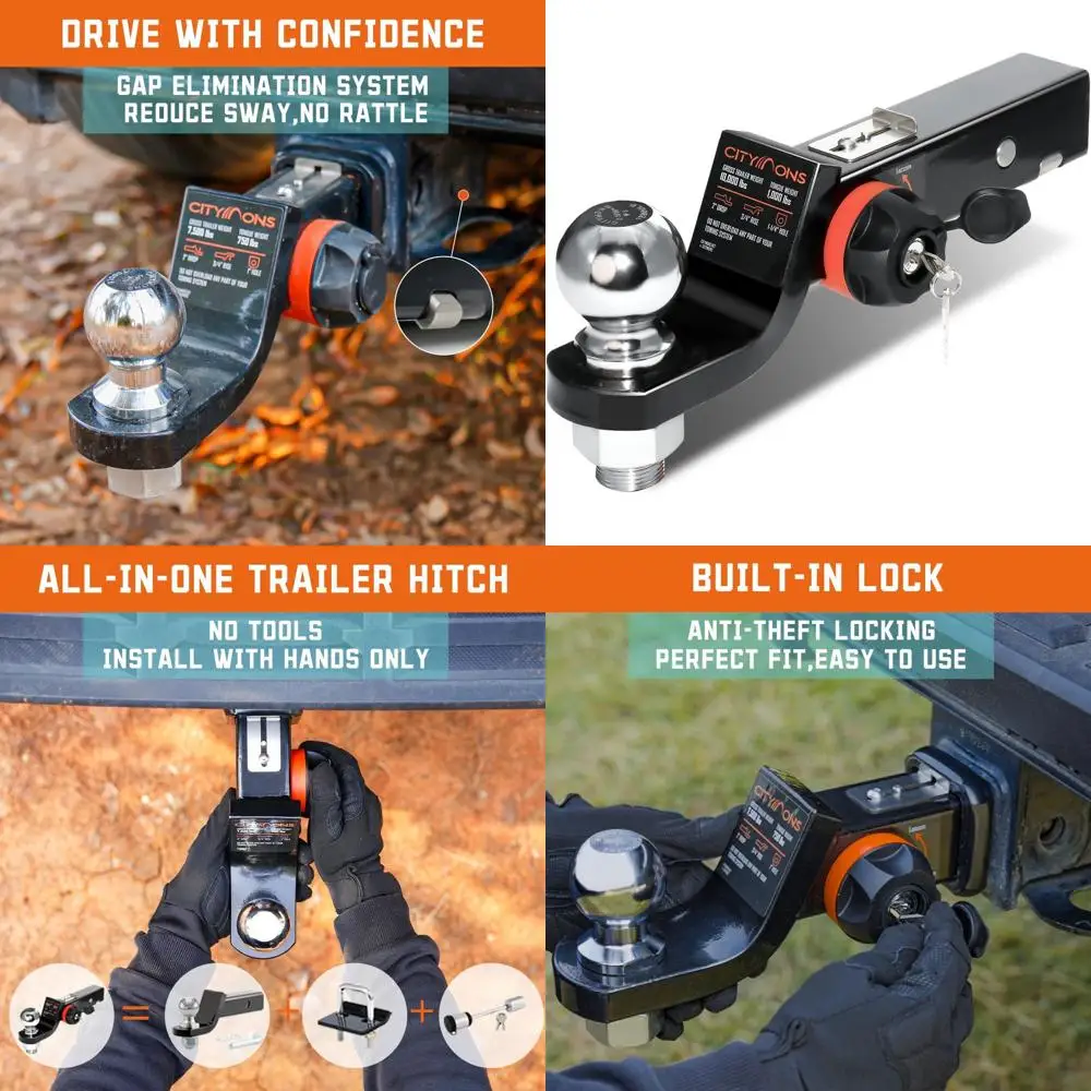 حامل كرة مقطورة Endo-Hitch، يقلل من Sway المضاد للخشخشة، وصلة قطرة 2 بوصة مع كرة 2-5/16 بوصة لجهاز استقبال 2 بوصة، وصلة سحب مع قفل لـ #1