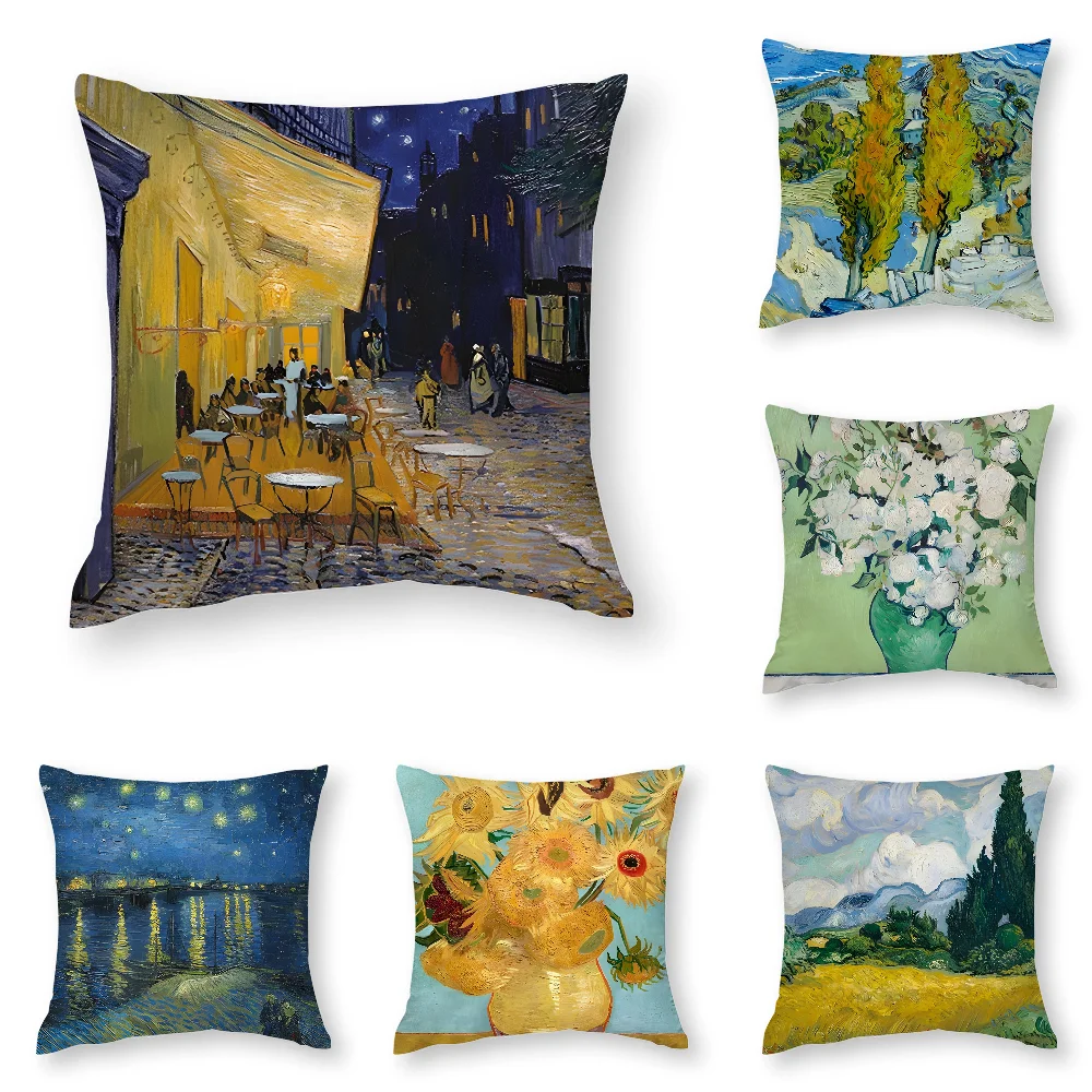 

Van Gogh Oil Art Wildflower Pillow Case 3D Print Polyester Fiber 40*40 cm Home Sofa Throw Pillow Cover Decoration Festival Gift