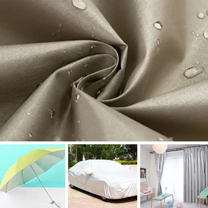 Outdoor Waterproof Fabric Silver Coated 210T Thin Oxford Cloth DIY Handmade Tent Sunshade Sun Shade Screen Umbrella AwningFabric