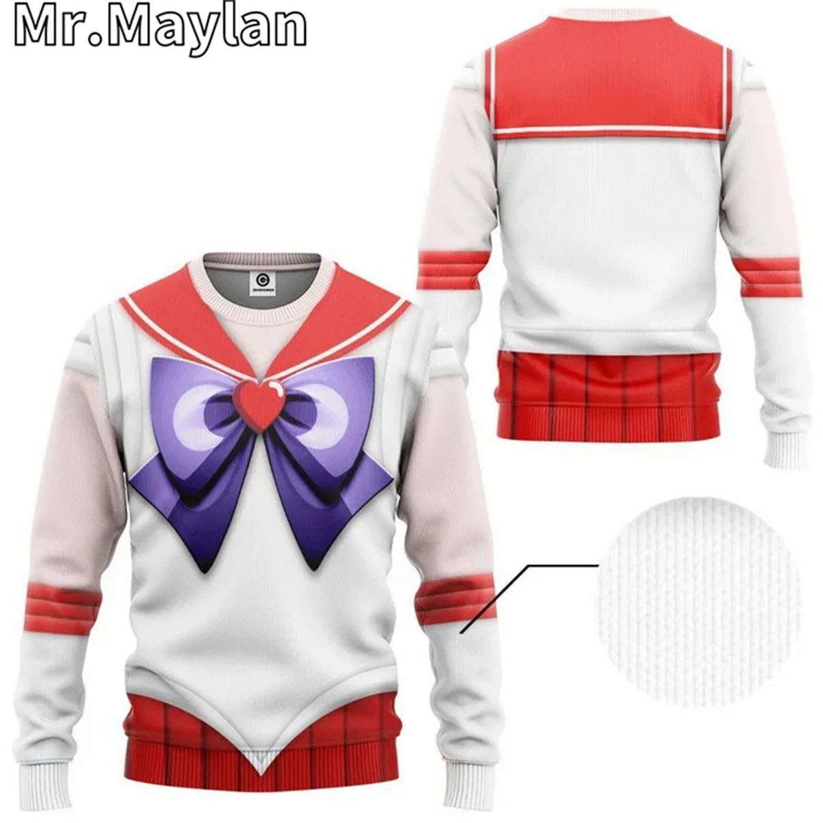 Sailor Mars Custom Cosplay Costume  Apparel 3D Unisex Hoodie Men Sweatshirt Streetwear Zip Pullover Casual Jacket Tracksuits