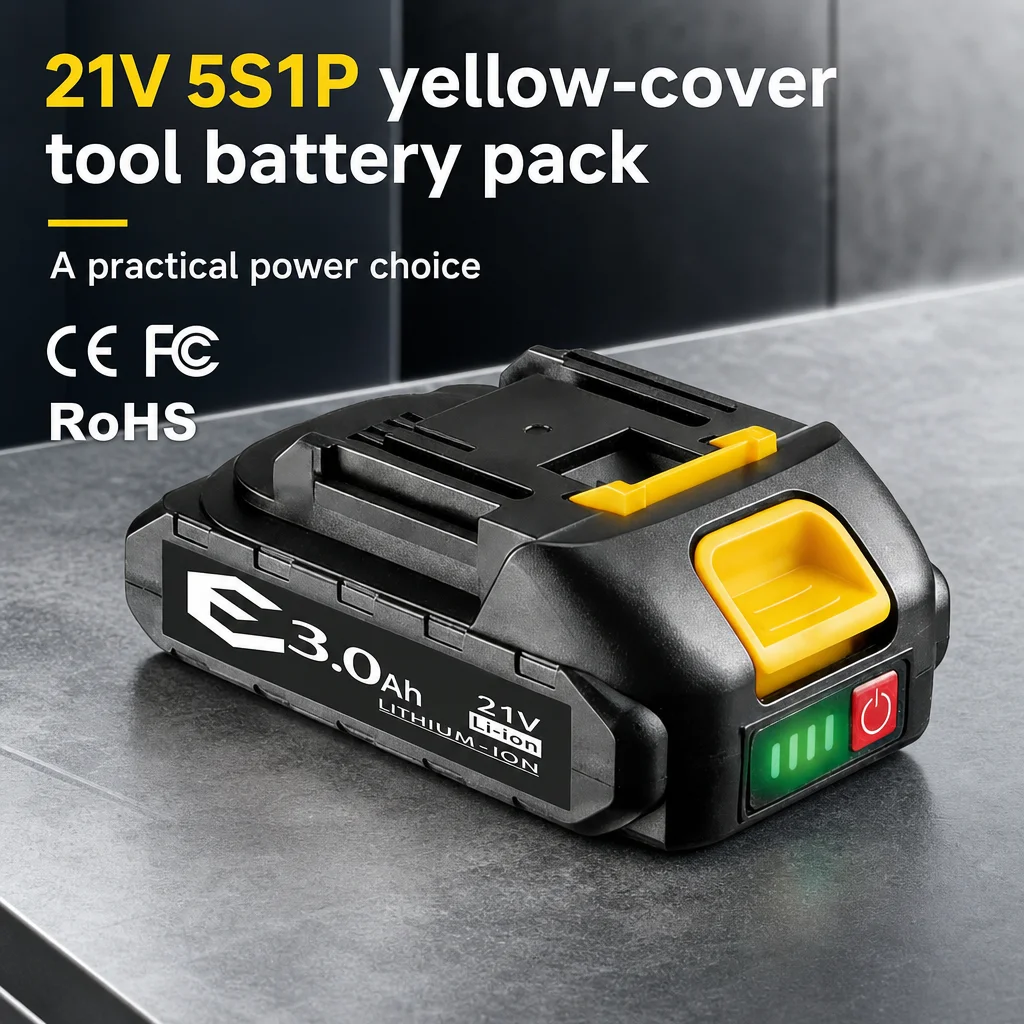 21V 3Ah Li-Ion Tool Battery Pack for Cordless Workshop Tools Rechargeable Slide Rail with Four Level Power Indicator