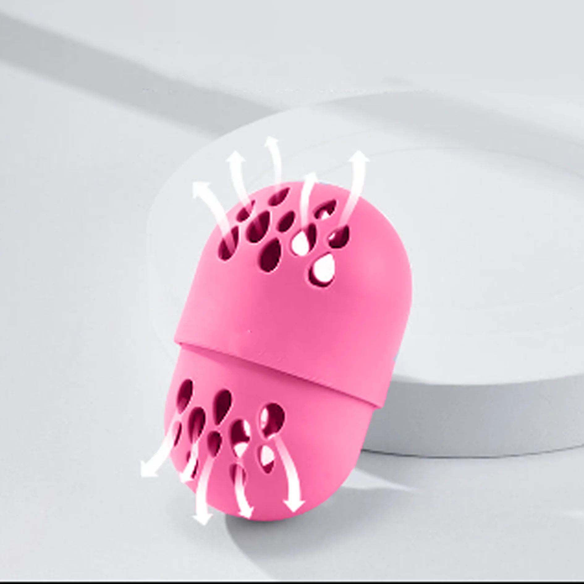 فارغة ماكياج الإسفنج حامل صديقة للبيئة سيليكون الجمال البيض المنظم تنفس تجفيف حقيبة للتخزين صندوق حامل نفخة التجميل