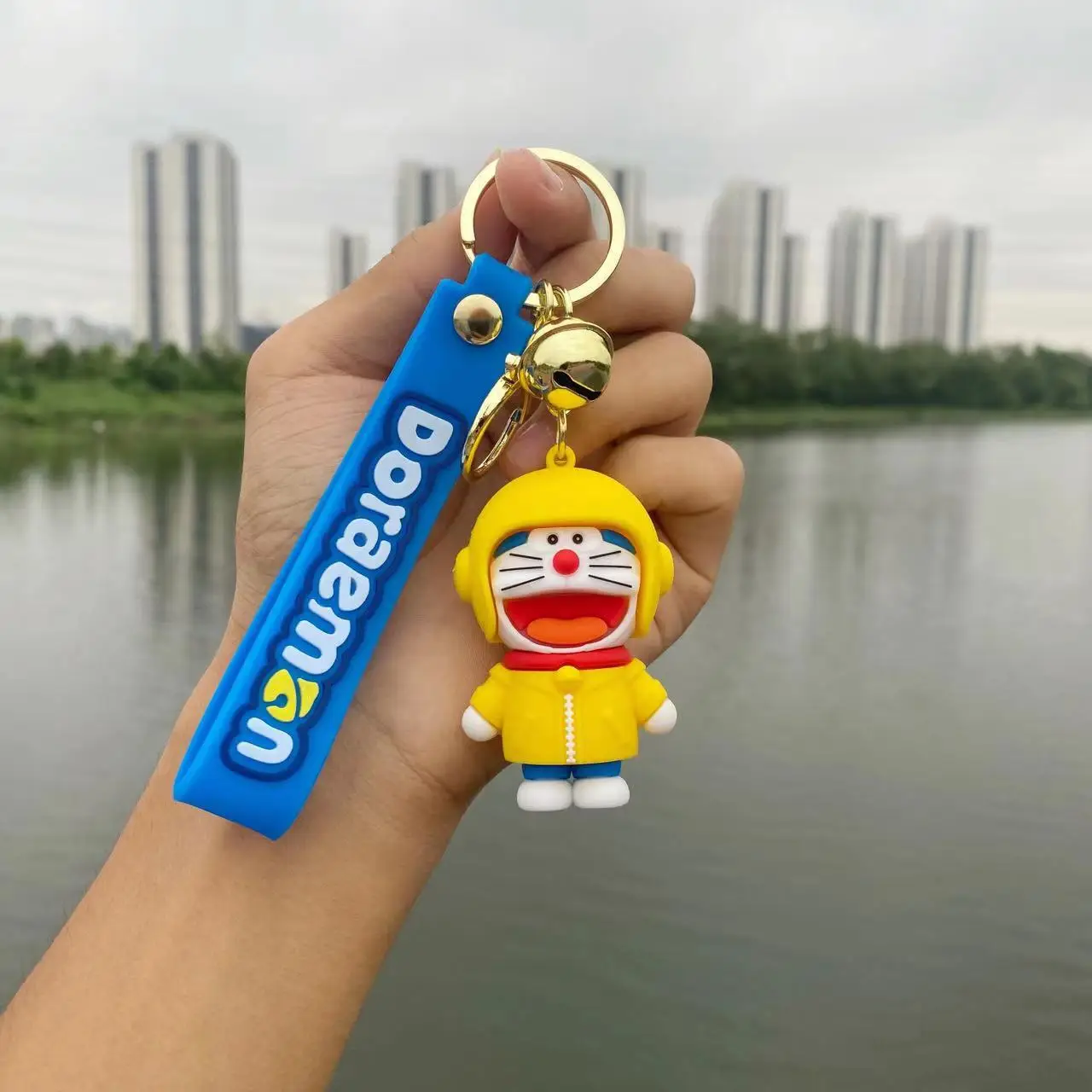 Cute Doraemon Doll Pendant Cartoon Figures Tinker Bell Cat Robot Cat Kawaii Fashion portachiavi Bag portachiavi ciondolo regali di compleanno