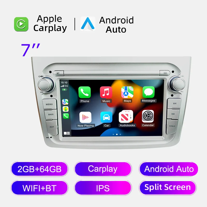 Apple Carplay autoradio voor Alfa Romeo Mito 2008-2013 Android 13 FM RDS GPS navigatie Wifi 4G LTE IPS touchscreen multimedia