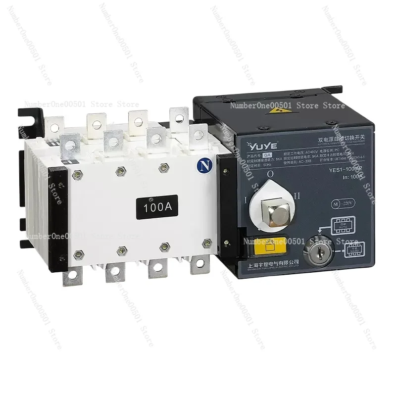 

Output Changeover Switch YUYE ManufacturerYES1-100GA/4P 2 Input 1 4P Generators ATS White Silver Contact 100A