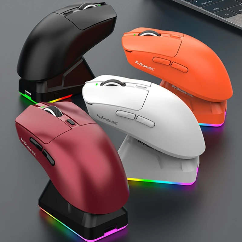 

K-snake X11 Wireless Mouse 3-mode Bluetooth Mouse with Charging Base Custom Varolant/FPS Gaming Mouse PC Gamer Boys Girls Gifts