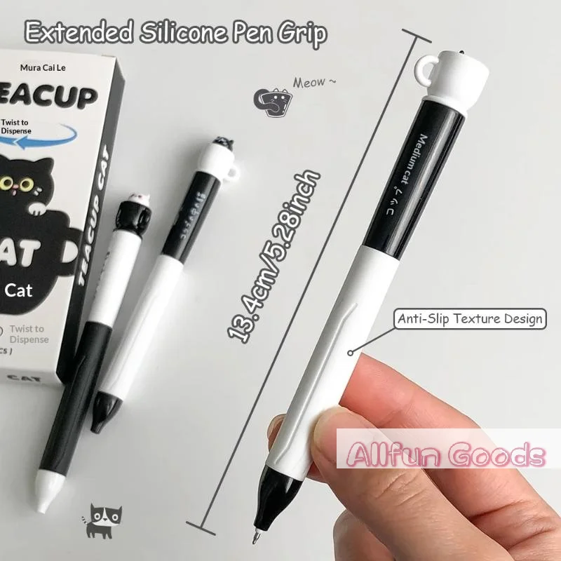 [TG835]Cute Teacup Cat Gel Pens 0.5mm Fun Animal Quick Dry Pen Creative Rotating Cat Pocket Pen For School & Office Use image 6
